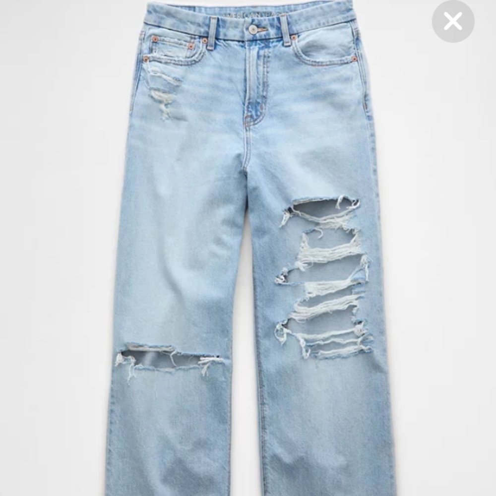 American Eagle By Payless Blue Flare Wide Leg Jeans